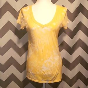 BKE floral burnout Vneck, distressed paper thin